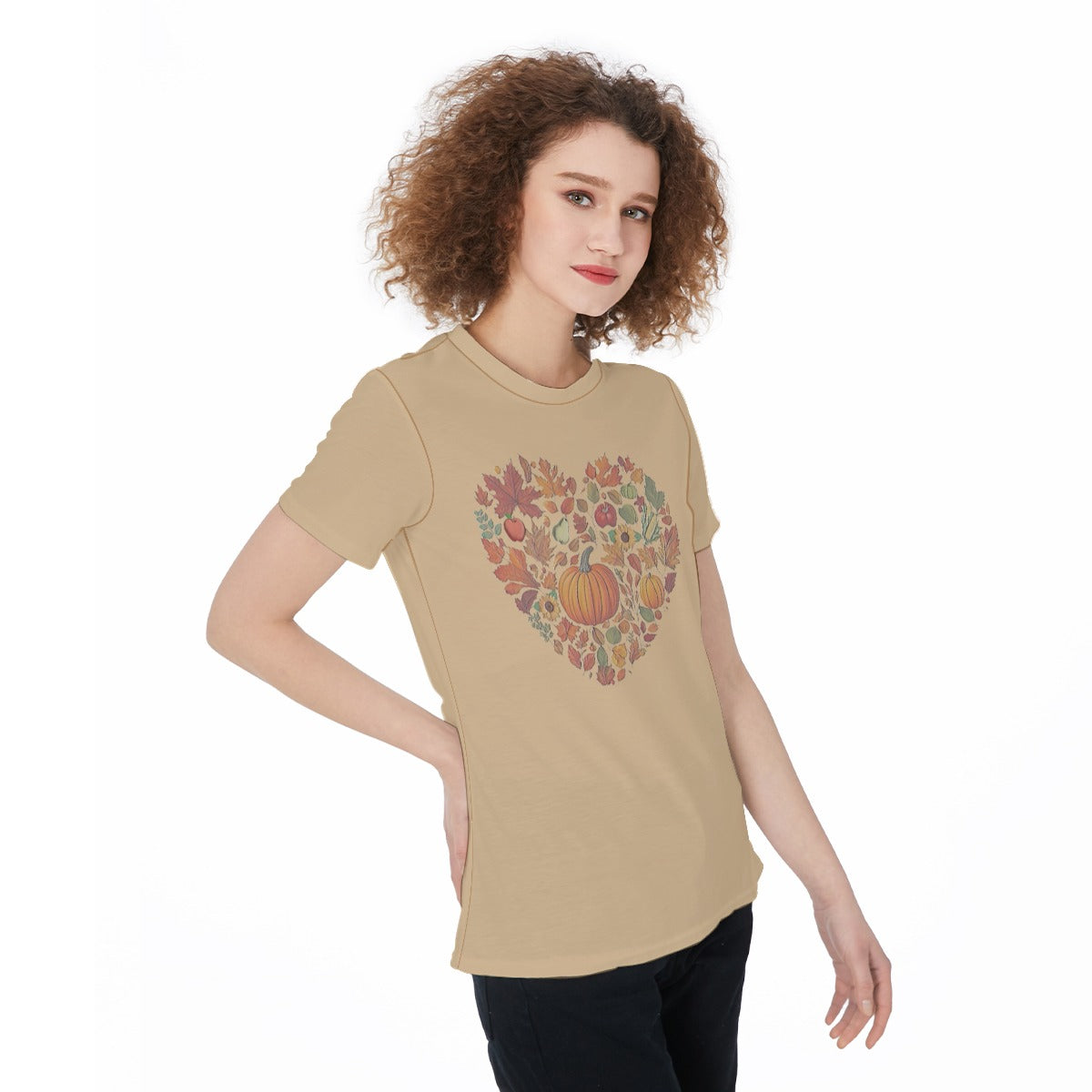 Women's Sports Jersey - Fall Harvest Heart Graphic, Athletic Top, Workout Shirt, Active Wear, Sports Apparel, Fitness - Printspirationz