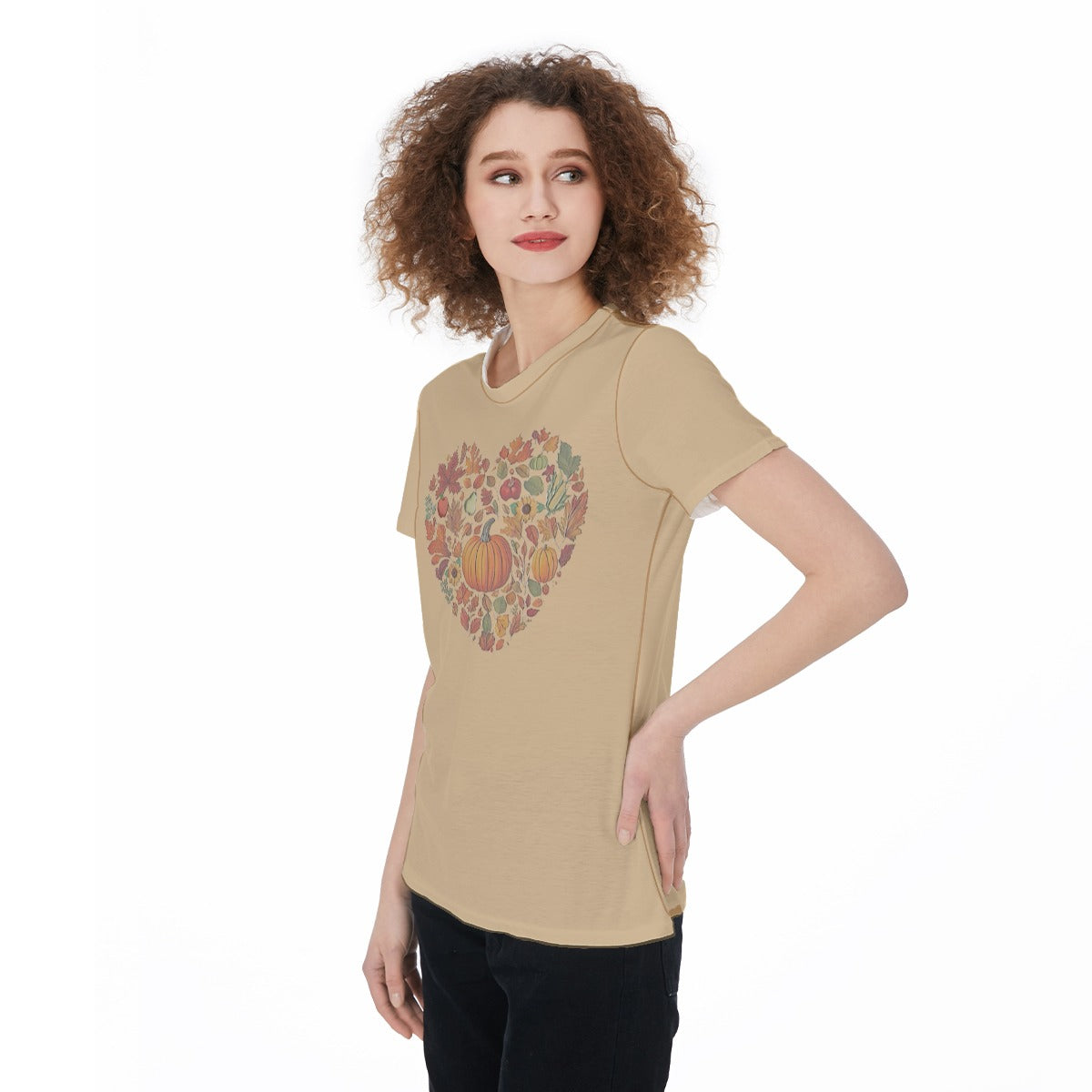 Women's Sports Jersey - Fall Harvest Heart Graphic, Athletic Top, Workout Shirt, Active Wear, Sports Apparel, Fitness - Printspirationz