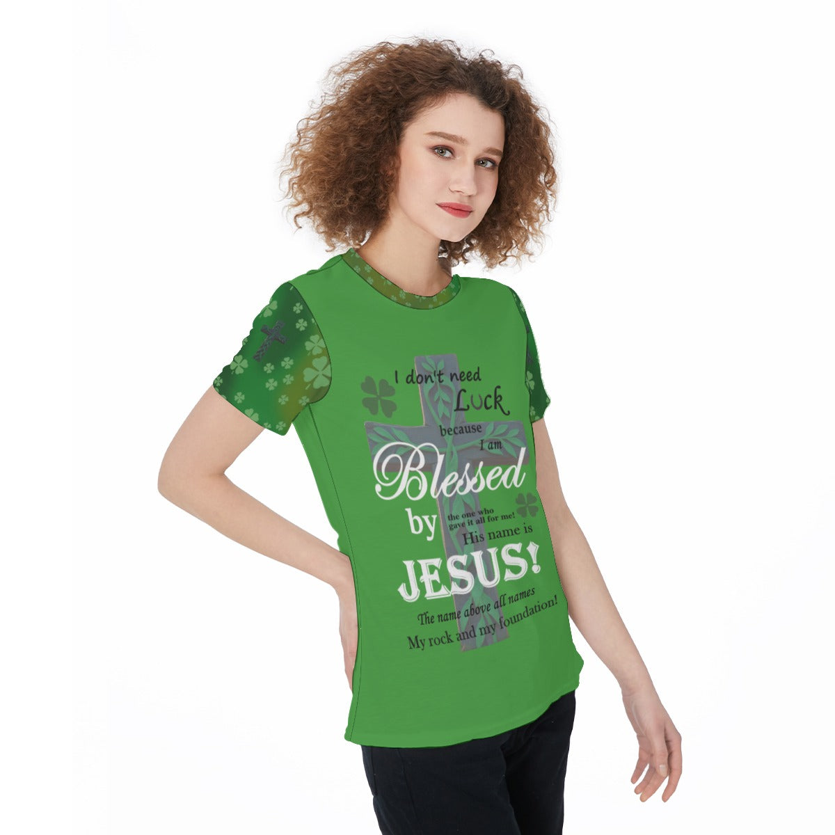 Women's Sports Jersey, Christian Faith Blessed by Jesus Top, Workout T-Shirt, Athletic Tee, Religious Fitness Tank, Gym Apparel - Printspirationz