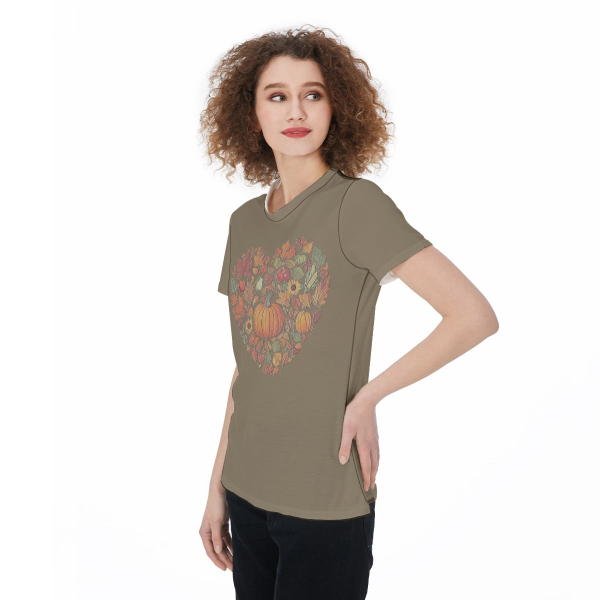Women's Sports Jersey - Fall Harvest Heart Graphic, Athletic Top, Workout Shirt, Active Wear, Sports Apparel, Fitness - Printspirationz