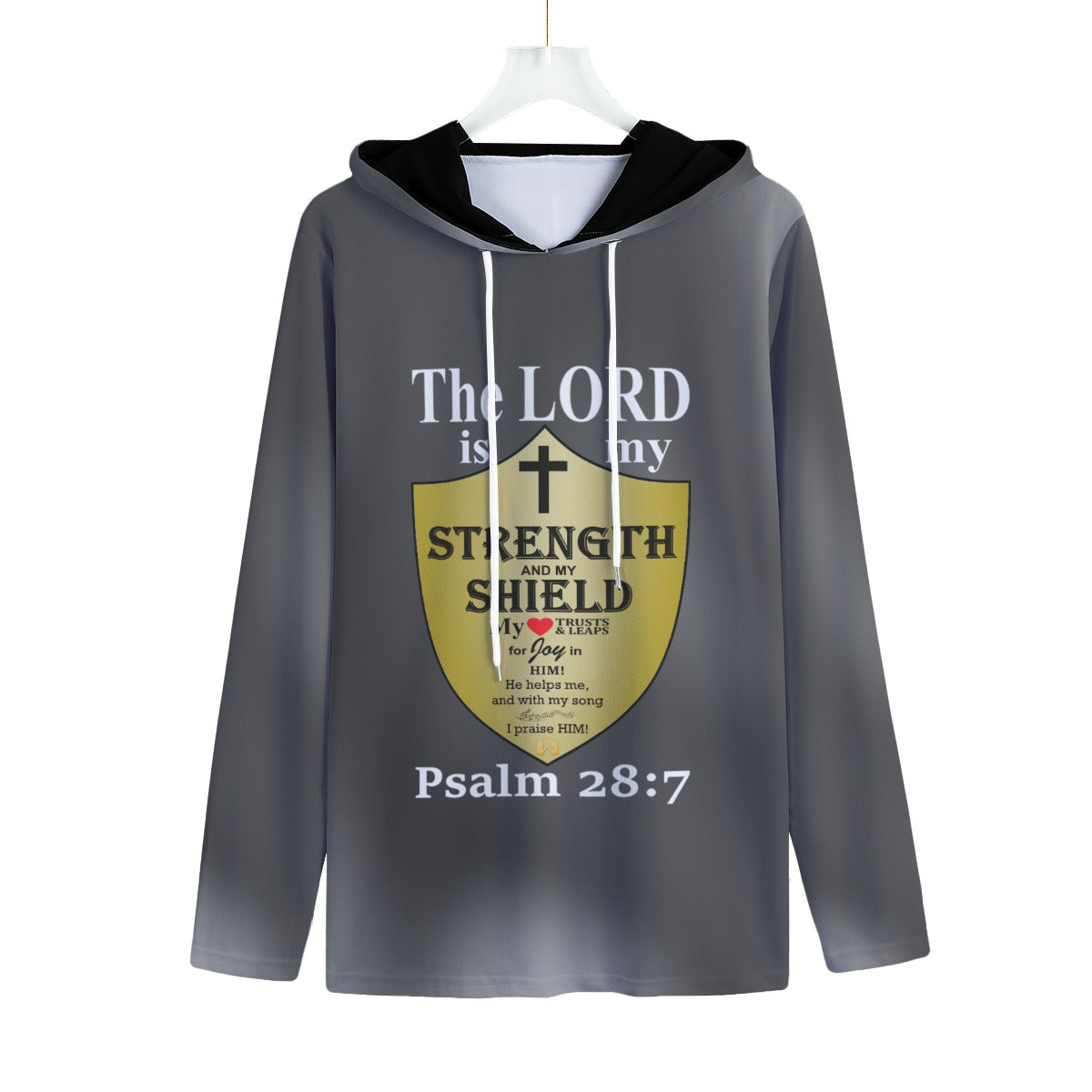 Sports Warm Up Workout Hoodie With an Inspiring bible Verse in Multiple Colors and Sizes for Active Men of Faith - Printspirationz