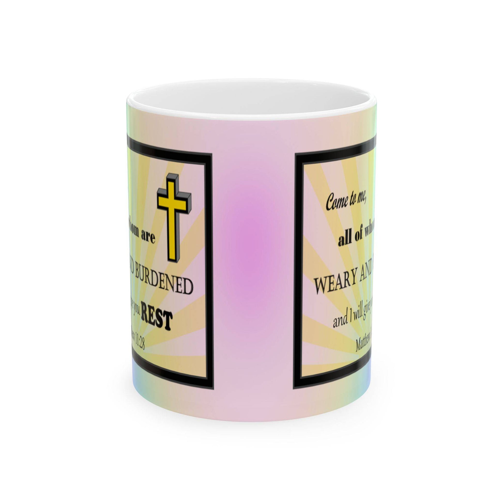 Colorful Ceramic Coffee Mug with Inspirational Bible Verse – Christian Gift for Women or Men, (11oz, 15oz), (11oz, 15oz) - Printspirationz