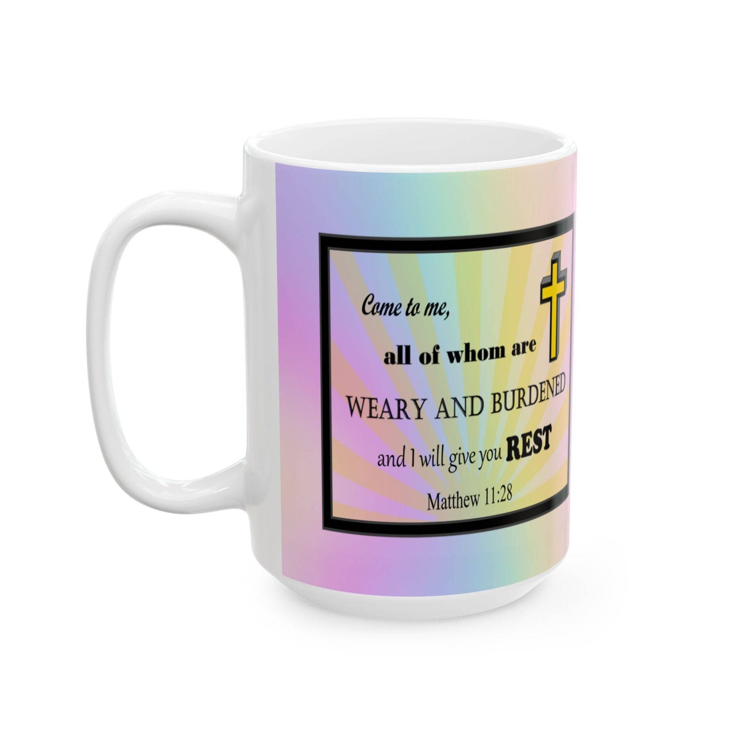 Colorful Ceramic Coffee Mug with Inspirational Bible Verse – Christian Gift for Women or Men, (11oz, 15oz), (11oz, 15oz) - Printspirationz
