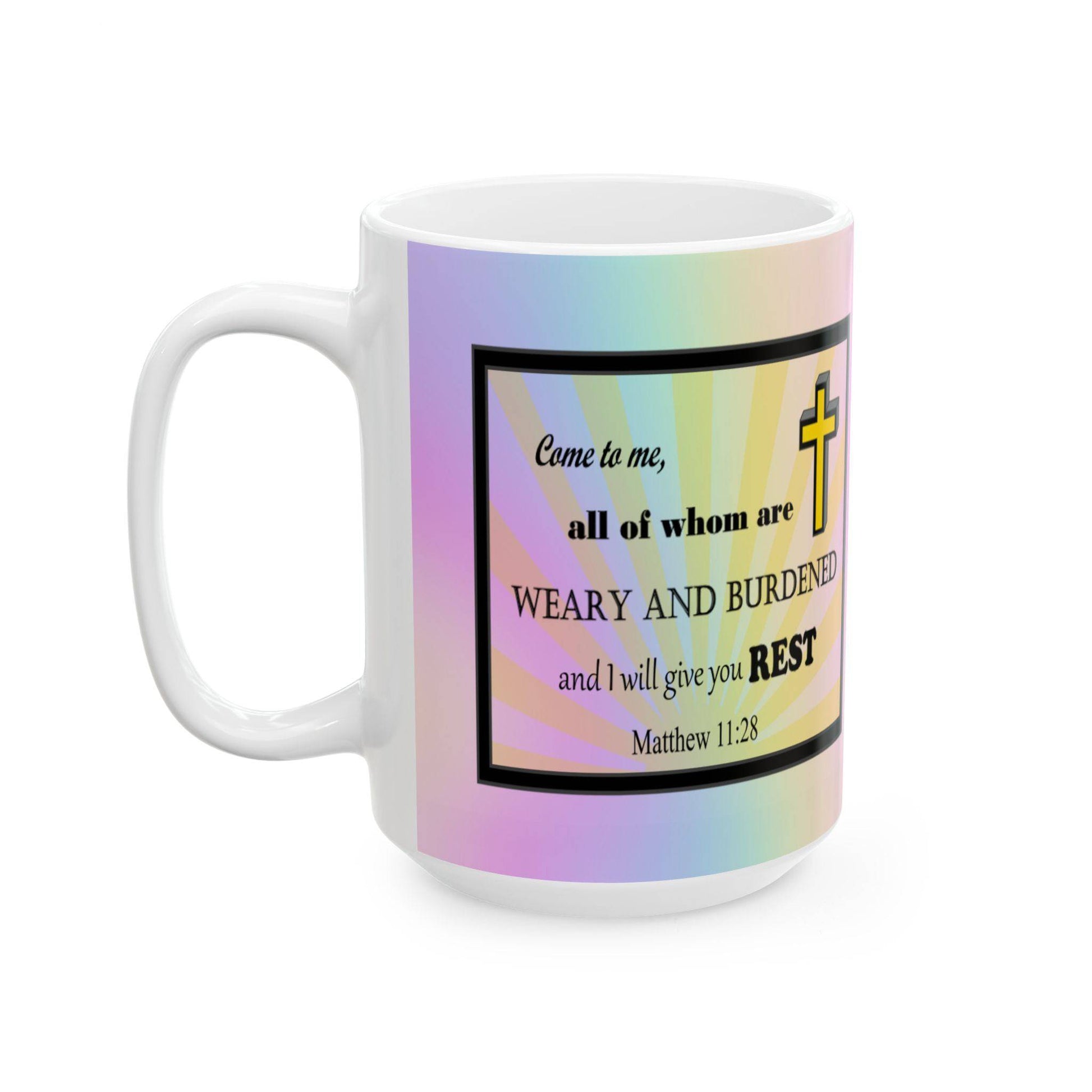 Colorful Ceramic Coffee Mug with Inspirational Bible Verse – Christian Gift for Women or Men, (11oz, 15oz), (11oz, 15oz) - Printspirationz