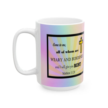 Colorful Ceramic Coffee Mug with Inspirational Bible Verse – Christian Gift for Women or Men, (11oz, 15oz), (11oz, 15oz) - Printspirationz