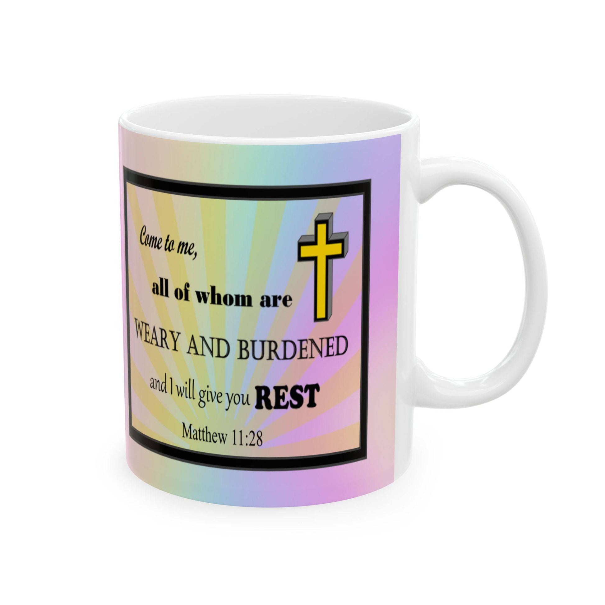 Colorful Ceramic Coffee Mug with Inspirational Bible Verse – Christian Gift for Women or Men, (11oz, 15oz), (11oz, 15oz) - Printspirationz