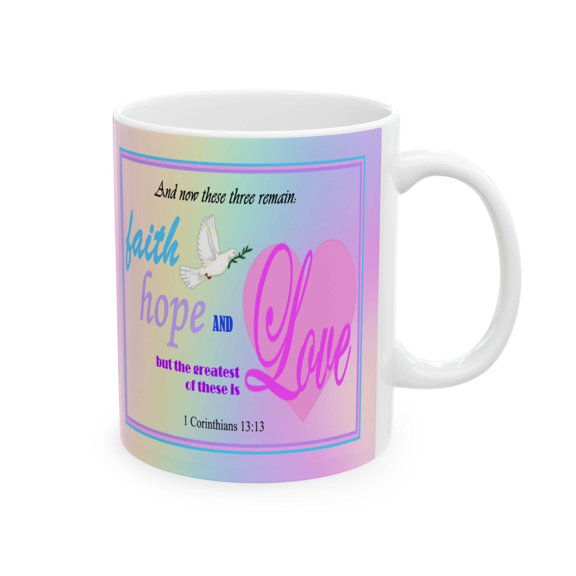 Colorful Ceramic Coffee Mug with Inspirational Bible Verse – Christian Gift for Women or Men, (11oz, 15oz)g, (11oz, 15oz) - Printspirationz