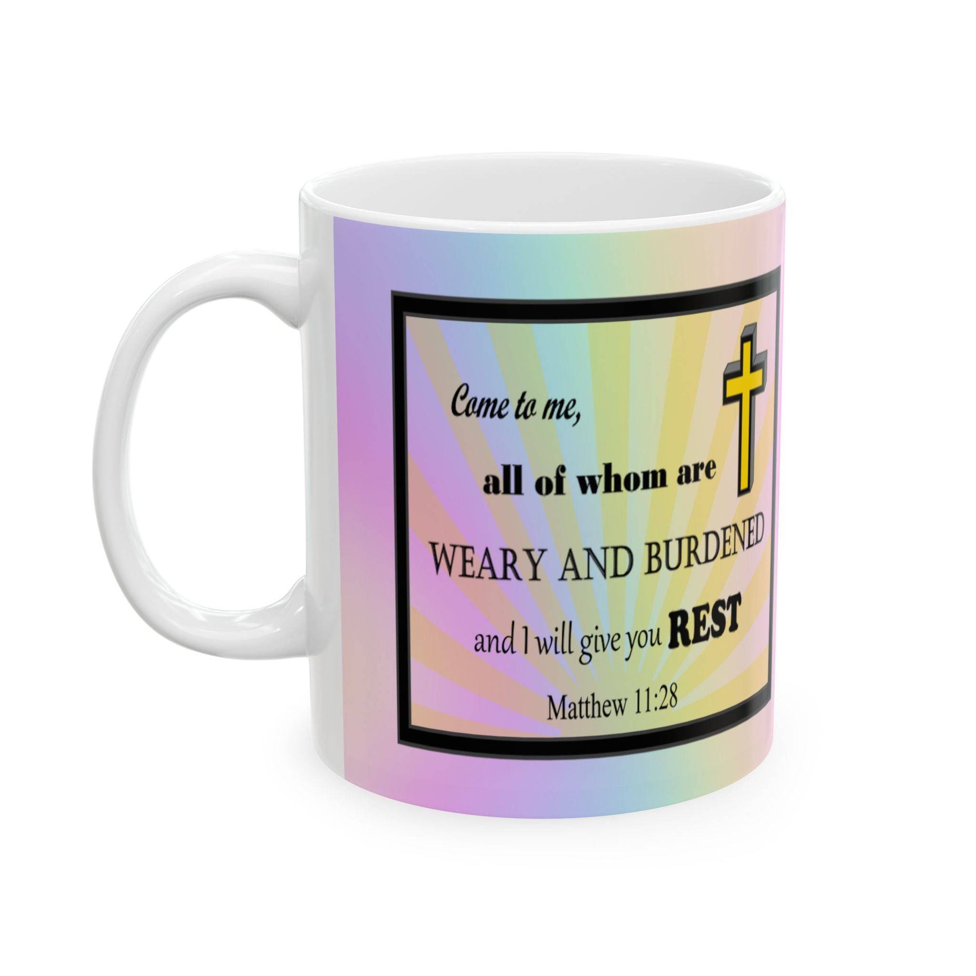 Colorful Ceramic Coffee Mug with Inspirational Bible Verse – Christian Gift for Women or Men, (11oz, 15oz), (11oz, 15oz) - Printspirationz