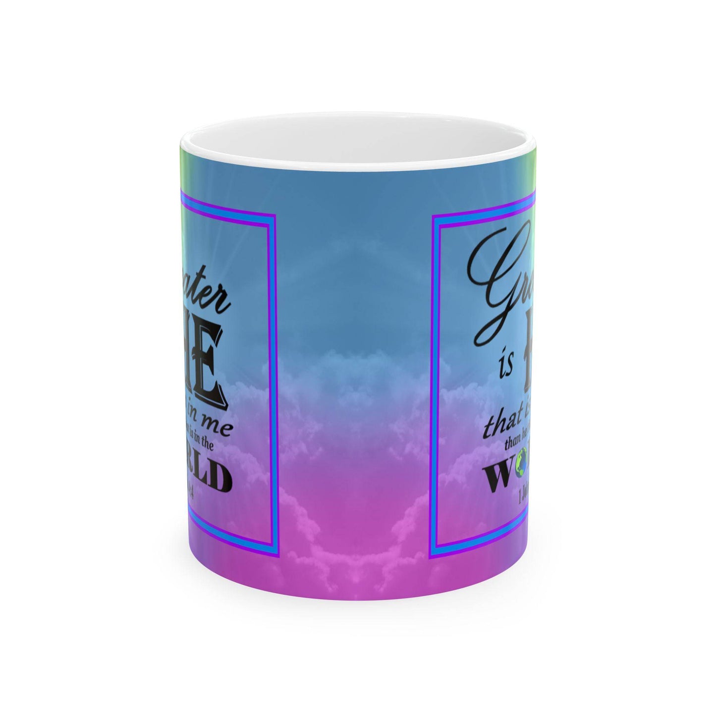 Colorful Ceramic Coffee Mug with Inspirational Bible Verse – Christian Gift for Women or Men, (11oz, 15oz), (11oz, 15oz) - Printspirationz