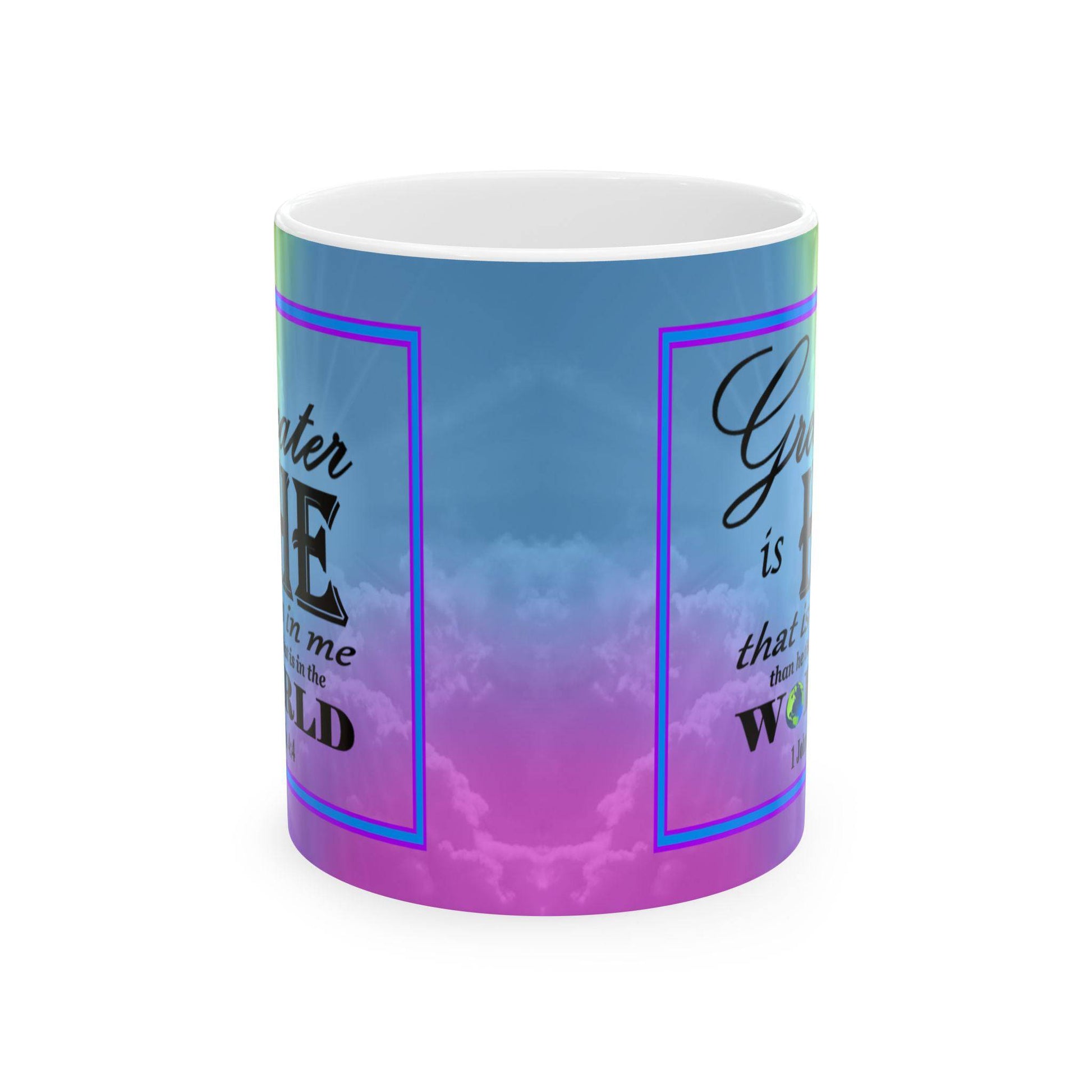 Colorful Ceramic Coffee Mug with Inspirational Bible Verse – Christian Gift for Women or Men, (11oz, 15oz), (11oz, 15oz) - Printspirationz