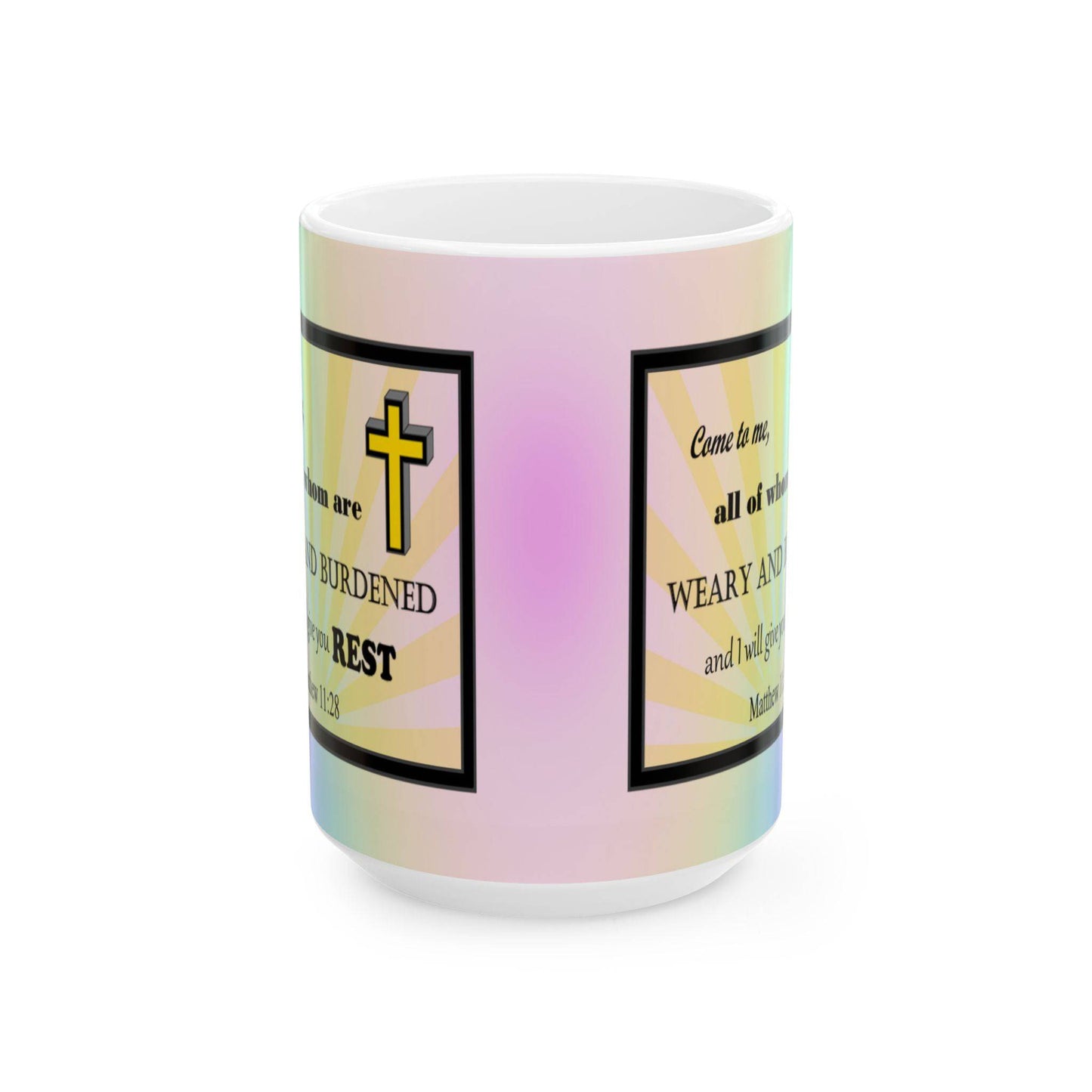 Colorful Ceramic Coffee Mug with Inspirational Bible Verse – Christian Gift for Women or Men, (11oz, 15oz), (11oz, 15oz) - Printspirationz