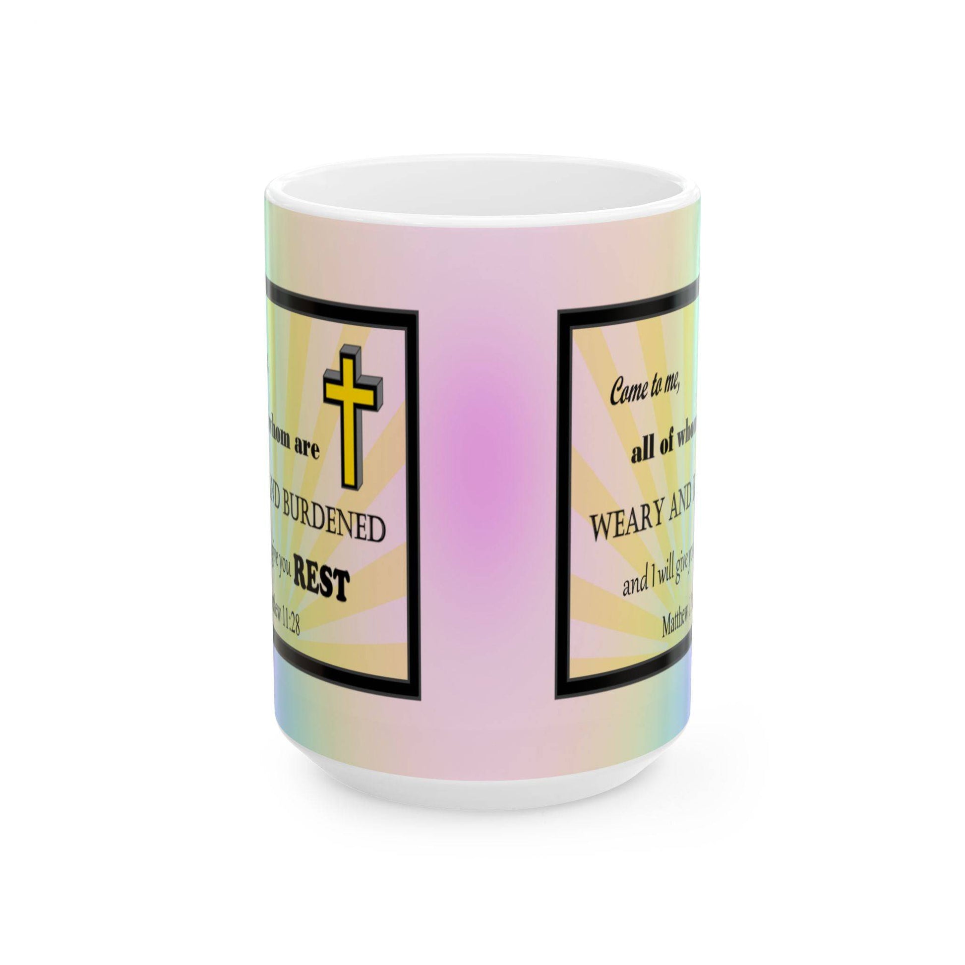 Colorful Ceramic Coffee Mug with Inspirational Bible Verse – Christian Gift for Women or Men, (11oz, 15oz), (11oz, 15oz) - Printspirationz