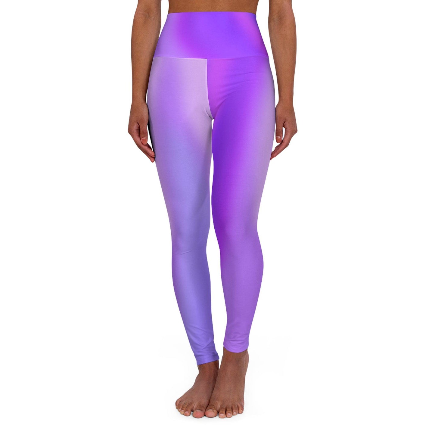 High Waist Yoga Leggings Vibrant Gradient Colored - Purple - Printspirationz