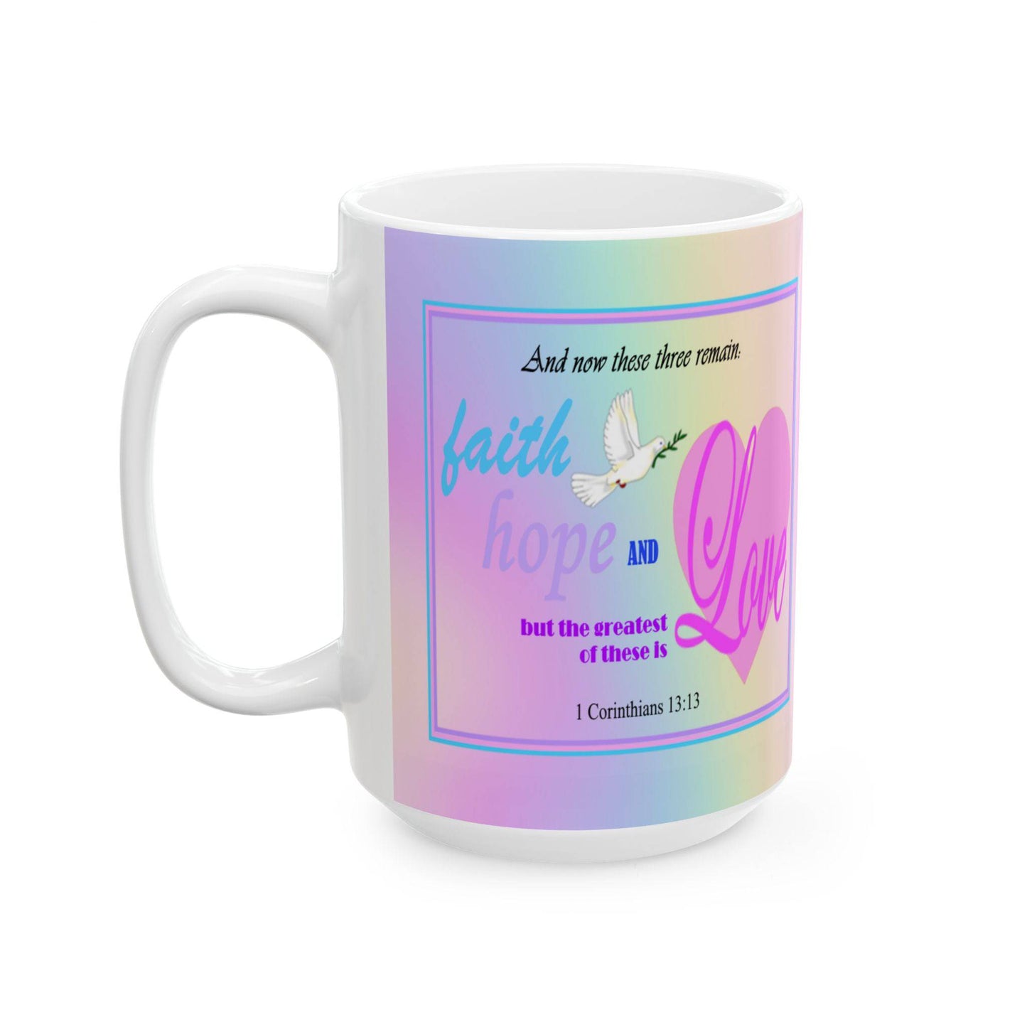 Colorful Ceramic Coffee Mug with Inspirational Bible Verse – Christian Gift for Women or Men, (11oz, 15oz)g, (11oz, 15oz) - Printspirationz