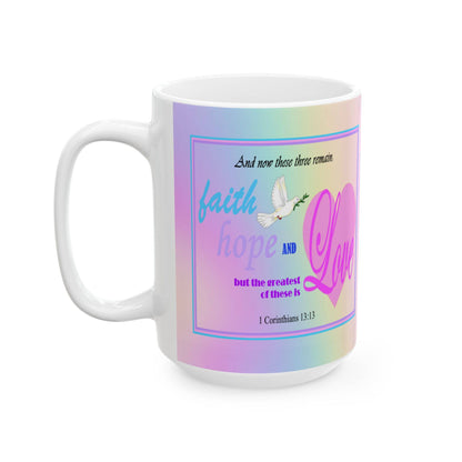 Colorful Ceramic Coffee Mug with Inspirational Bible Verse – Christian Gift for Women or Men, (11oz, 15oz)g, (11oz, 15oz) - Printspirationz