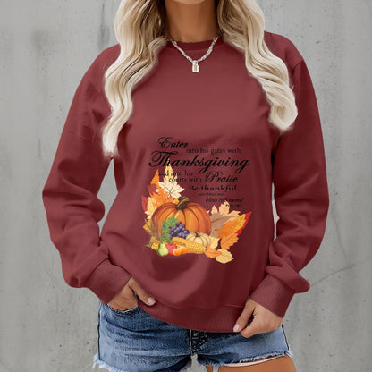 Thanksgiving Bible Verse Sweatshirt: Harvest Blessings Fleece