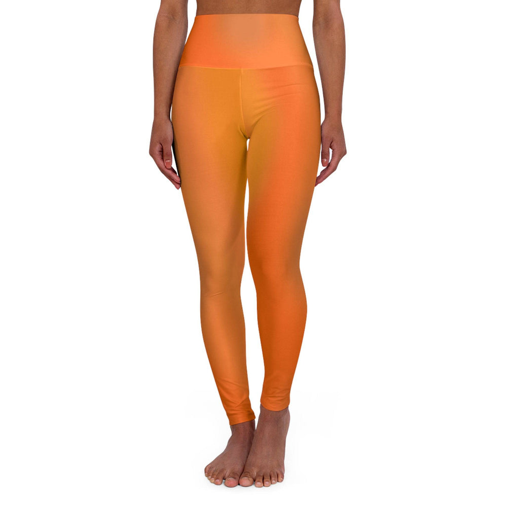 High Waist Yoga Leggings Vibrant Gradient Colored - Orange