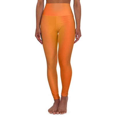 High Waist Yoga Leggings Vibrant Gradient Colored front- Orange - Printspirationz