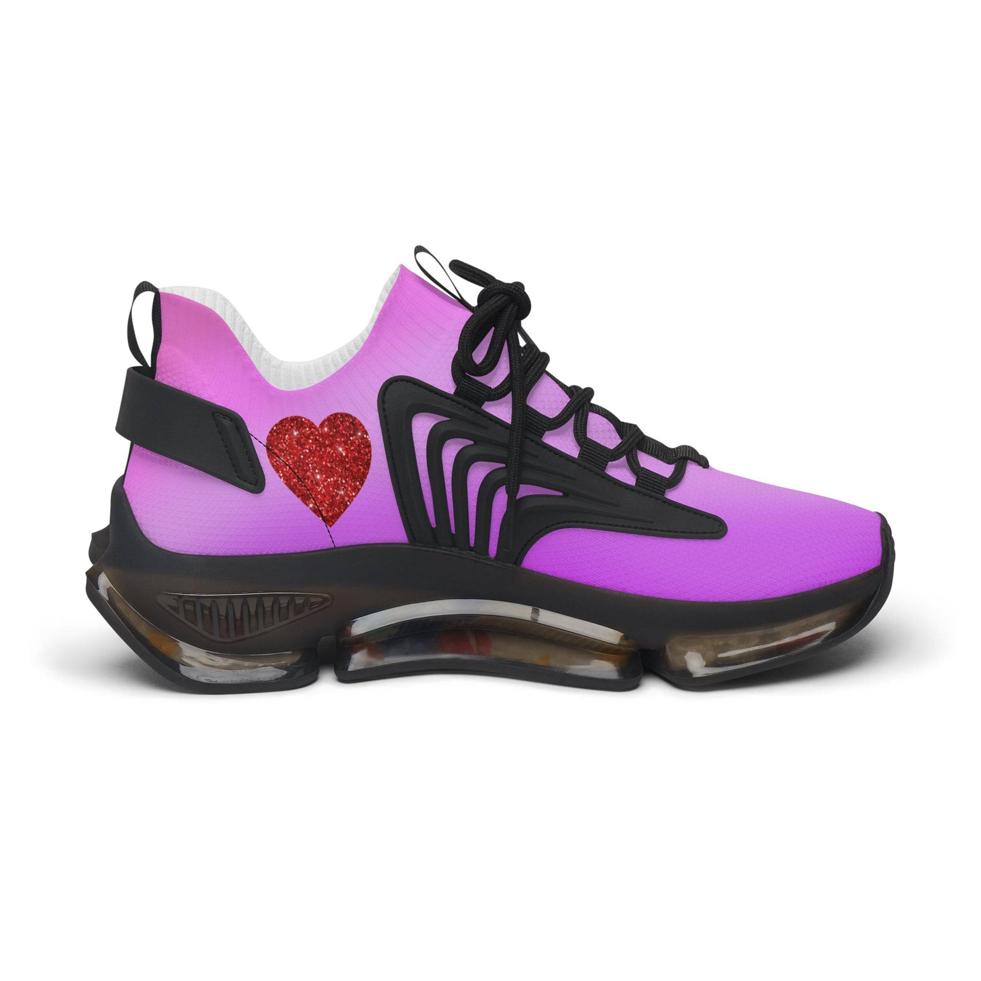 Womens Mesh Sneakers with Pink Gradient Design, Breathable Lace Up Canvas Shoes for Stylish Casual Wear - Printspirationz