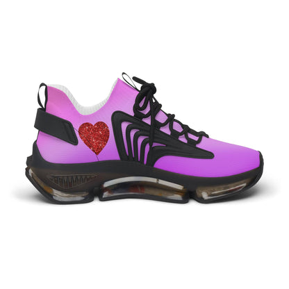 Womens Mesh Sneakers with Pink Gradient Design, Breathable Lace Up Canvas Shoes for Stylish Casual Wear - Printspirationz