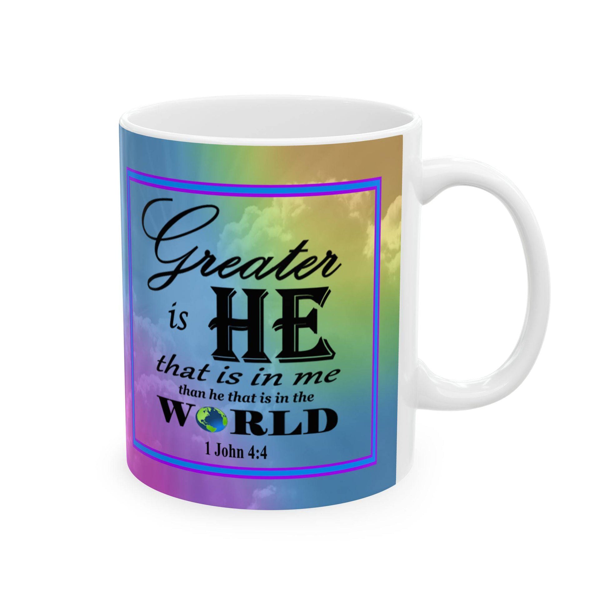Colorful Ceramic Coffee Mug with Inspirational Bible Verse – Christian Gift for Women or Men, (11oz, 15oz), (11oz, 15oz) - Printspirationz