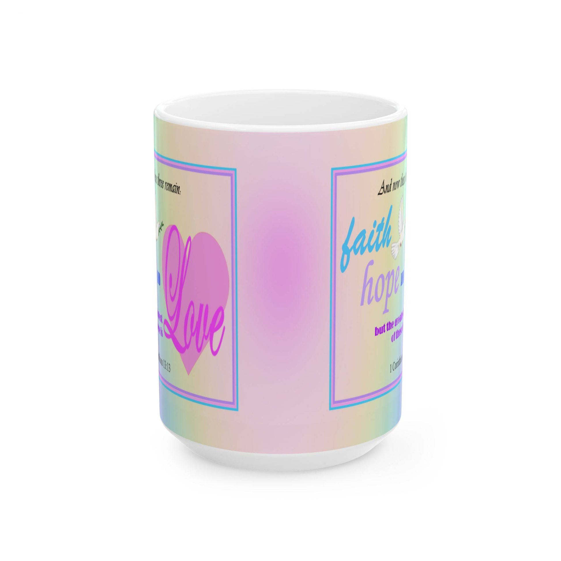 Colorful Ceramic Coffee Mug with Inspirational Bible Verse – Christian Gift for Women or Men, (11oz, 15oz)g, (11oz, 15oz) - Printspirationz