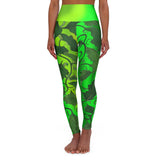 Leggings With Green Leaves Nature Inspired Yoga Pants