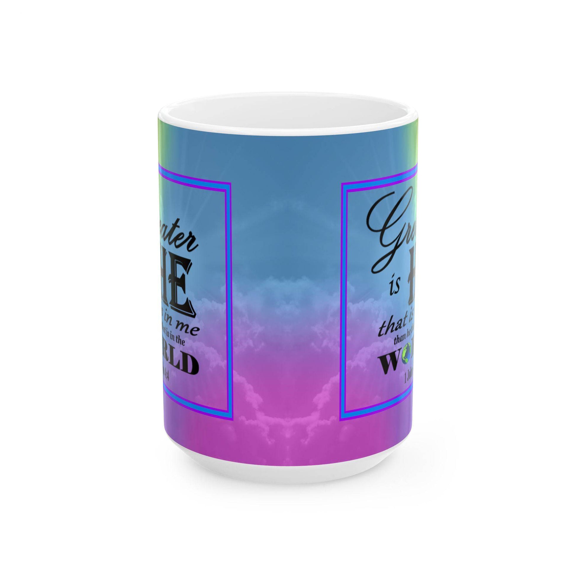 Colorful Ceramic Coffee Mug with Inspirational Bible Verse – Christian Gift for Women or Men, (11oz, 15oz), (11oz, 15oz) - Printspirationz
