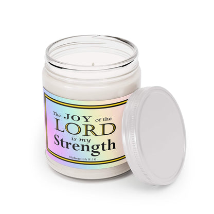 Aromatherapy Candles Biblical Quotes - Rainbow Label - Assorted Scents Lid Off- Printspirationz