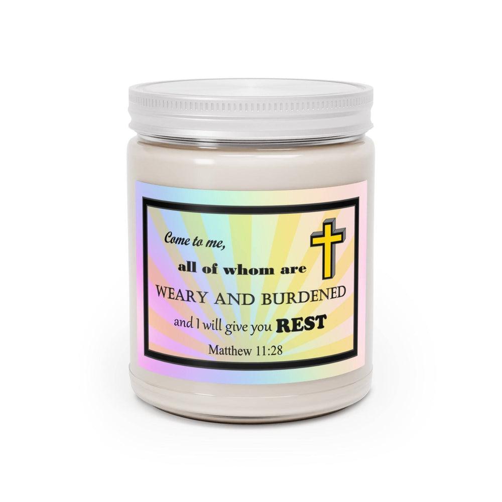Aromatherapy Candles Biblical Quotes - Vibrant Rainbow Label - Assorted Scents