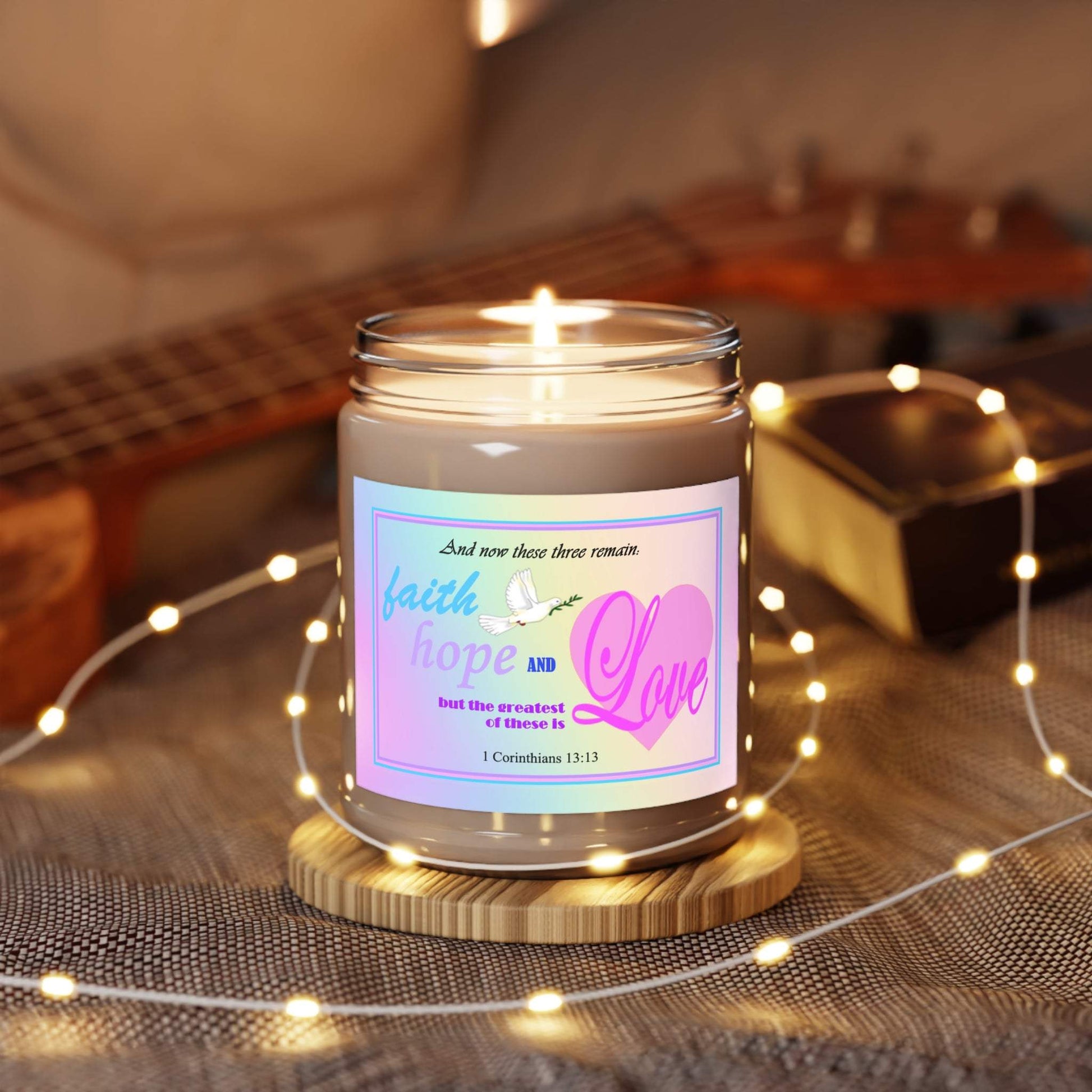 Aromatherapy Candles Biblical Quotes - Vibrant Rainbow Label - Assorted Scents with Lights - Printspirationz