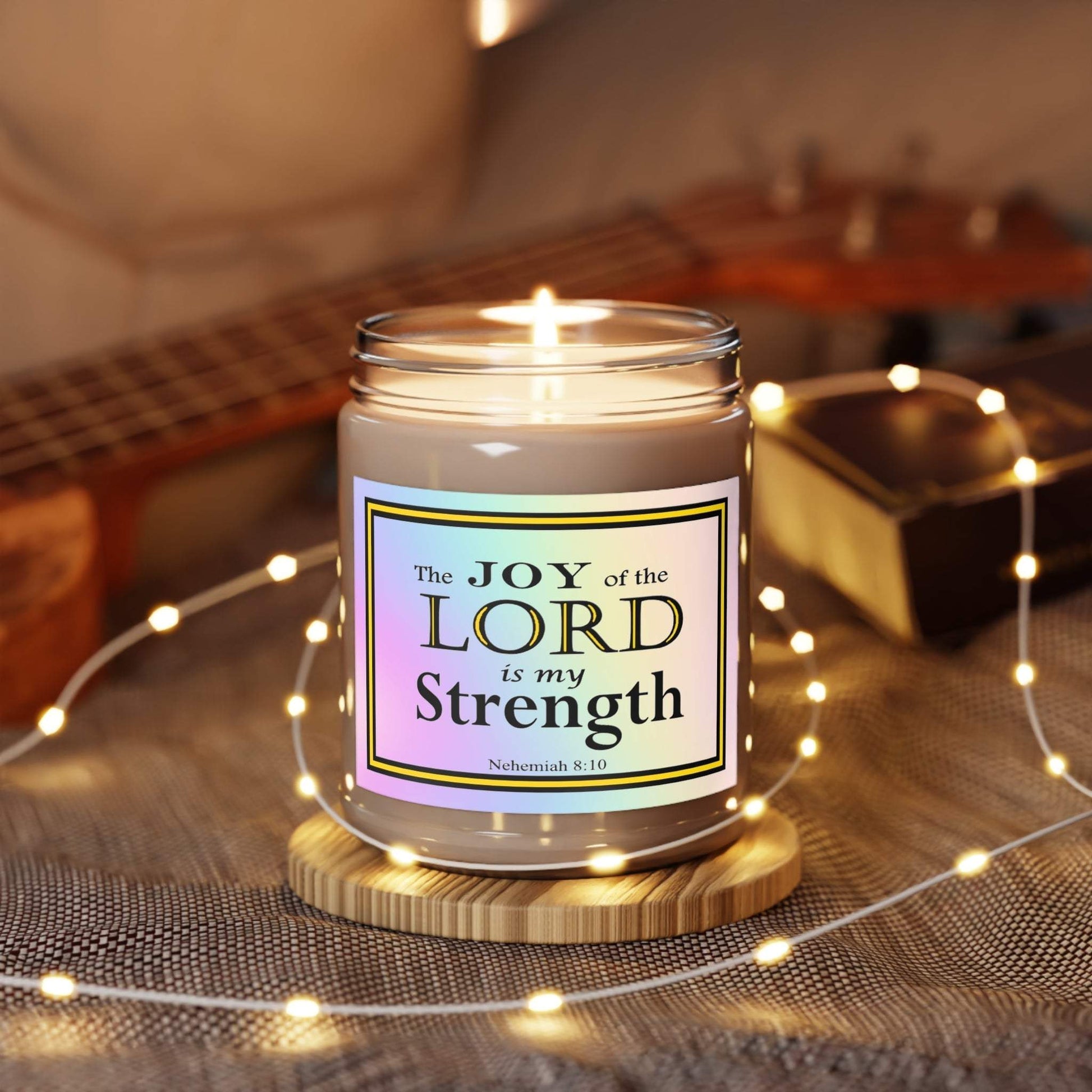 Aromatherapy Candles Biblical Quotes - Vibrant Rainbow Label - Assorted Scents with Lights - Printspirationz