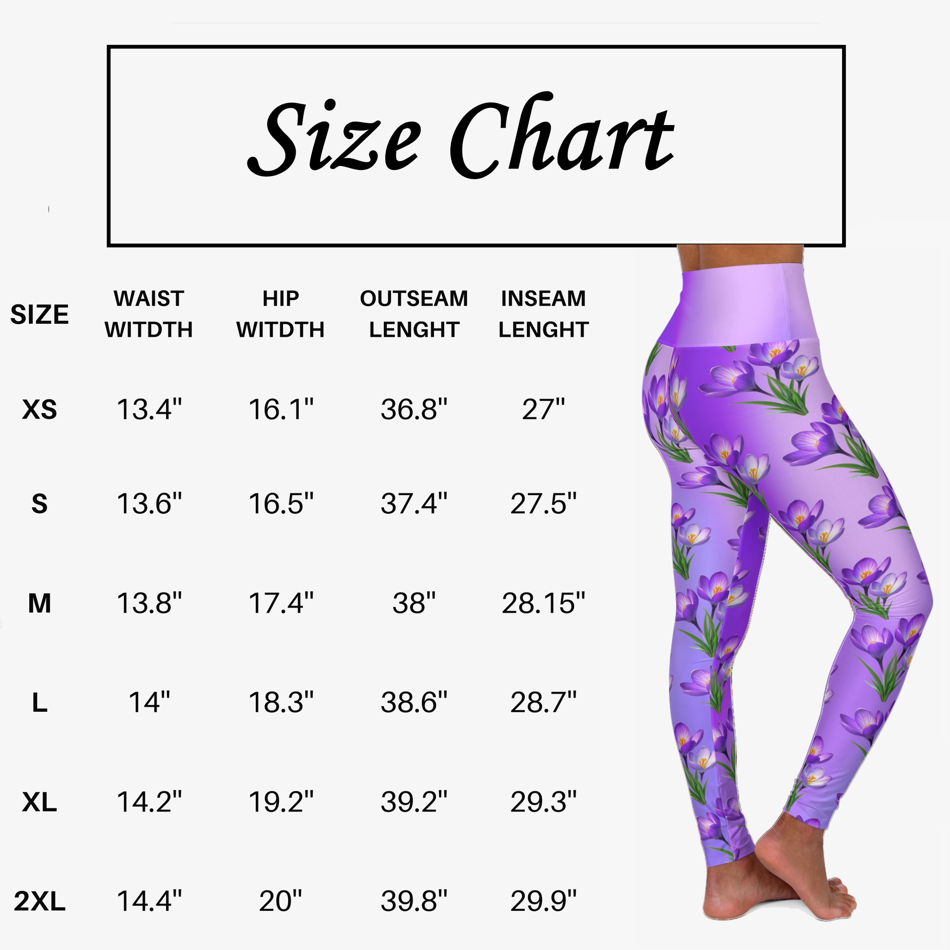 Purple Tulip Yoga Leggings: Floral High Waist Activewear - Printspirationz