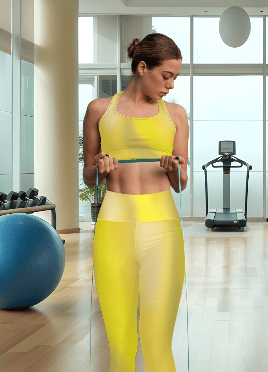 High Waist Yoga Leggings Vibrant Gradient Colored - Yellow - Printspirationz