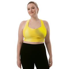 Seamless Longline Sports Bra in Yellow Gradient - Sustainable Recycled Material for Ultimate Support