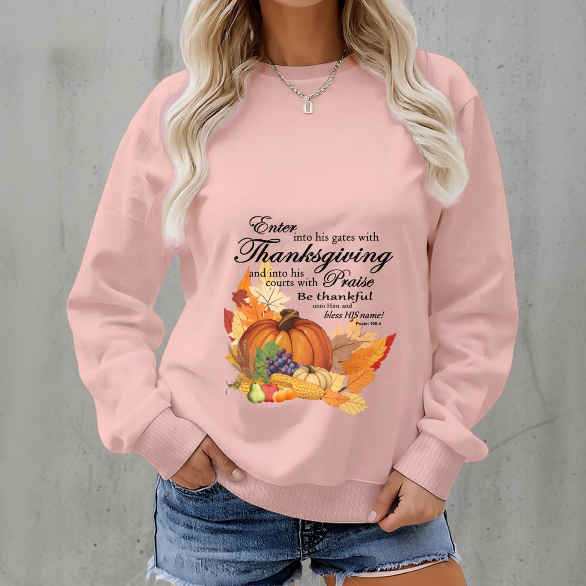 Thanksgiving Bible Verse Sweatshirt: Harvest Blessings Fleece
