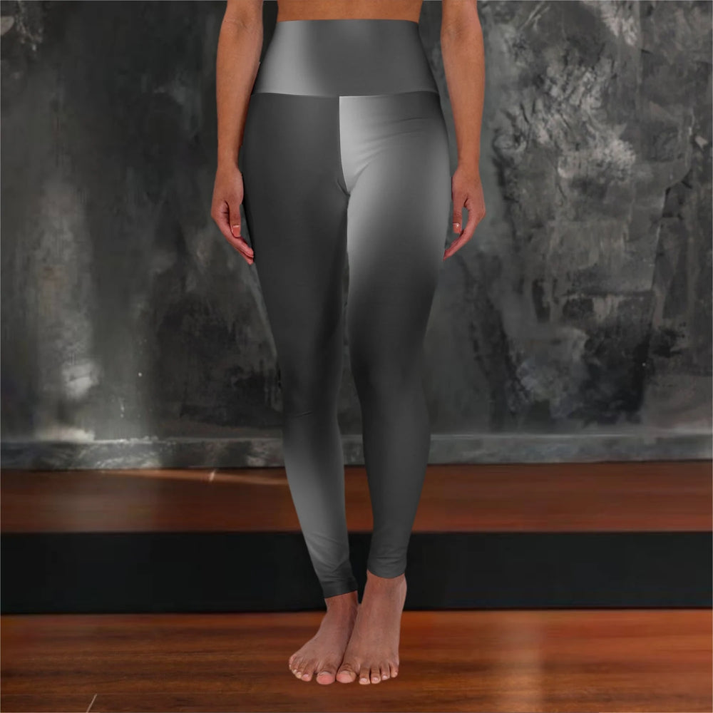 High Waist Yoga Leggings Vibrant Gradient Colored - Black