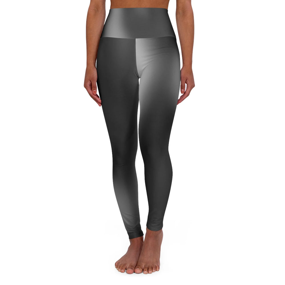 High Waist Yoga Leggings Vibrant Gradient Colored - Black