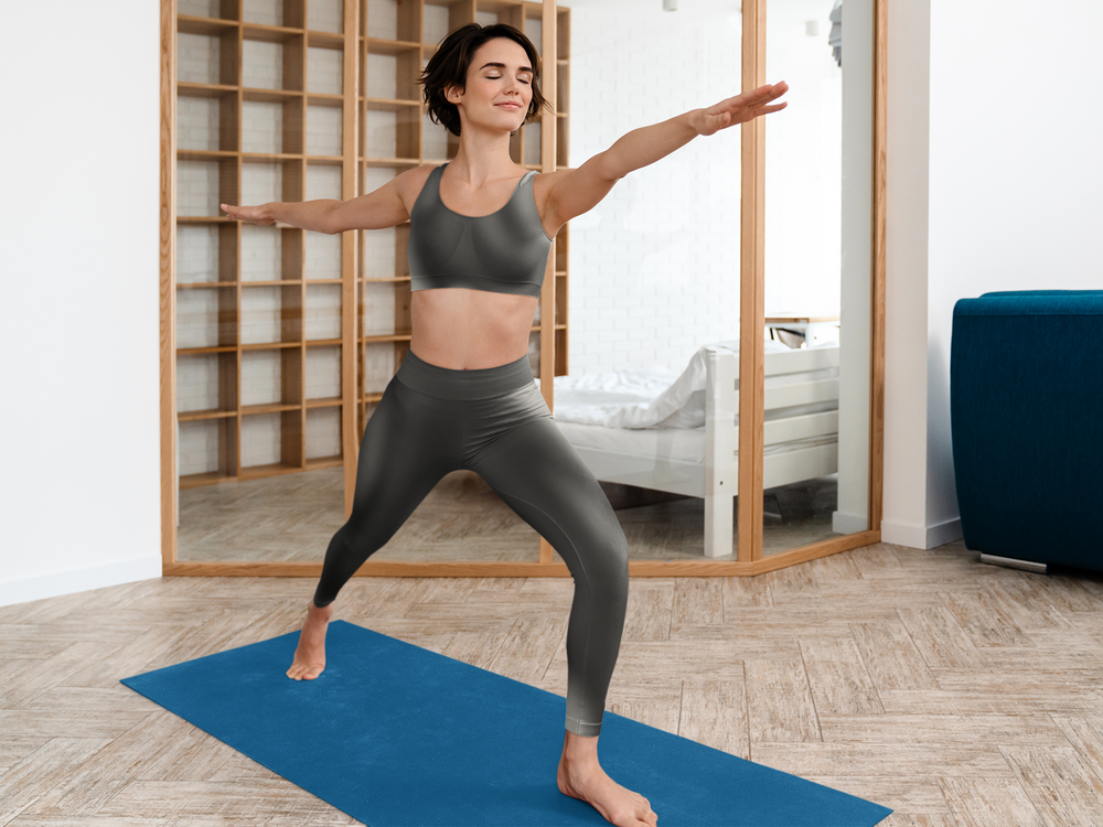 High Waist Yoga Leggings Gradient Colored - Black