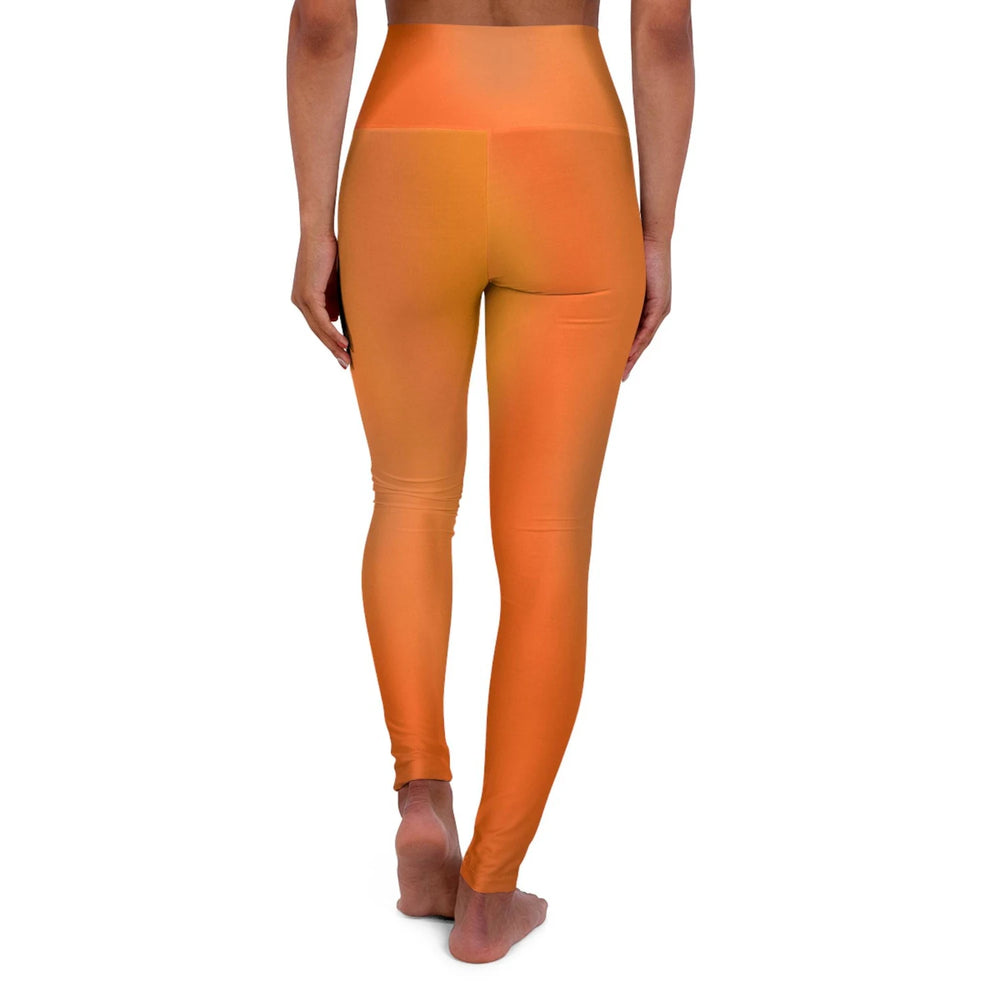 High Waist Yoga Leggings Vibrant Gradient Colored - Orange