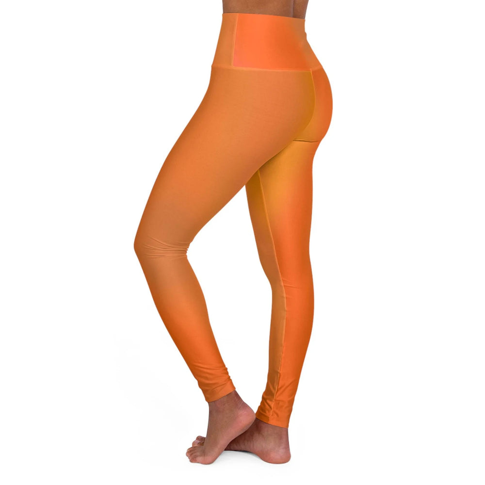 High Waist Yoga Leggings Vibrant Gradient Colored - Orange