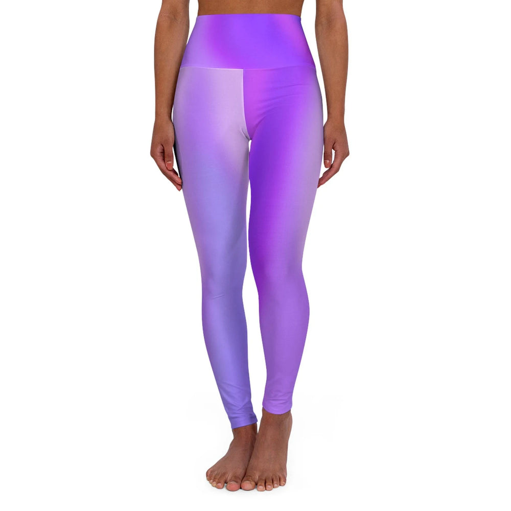 High Waist Yoga Leggings Vibrant Gradient Colored - Purple