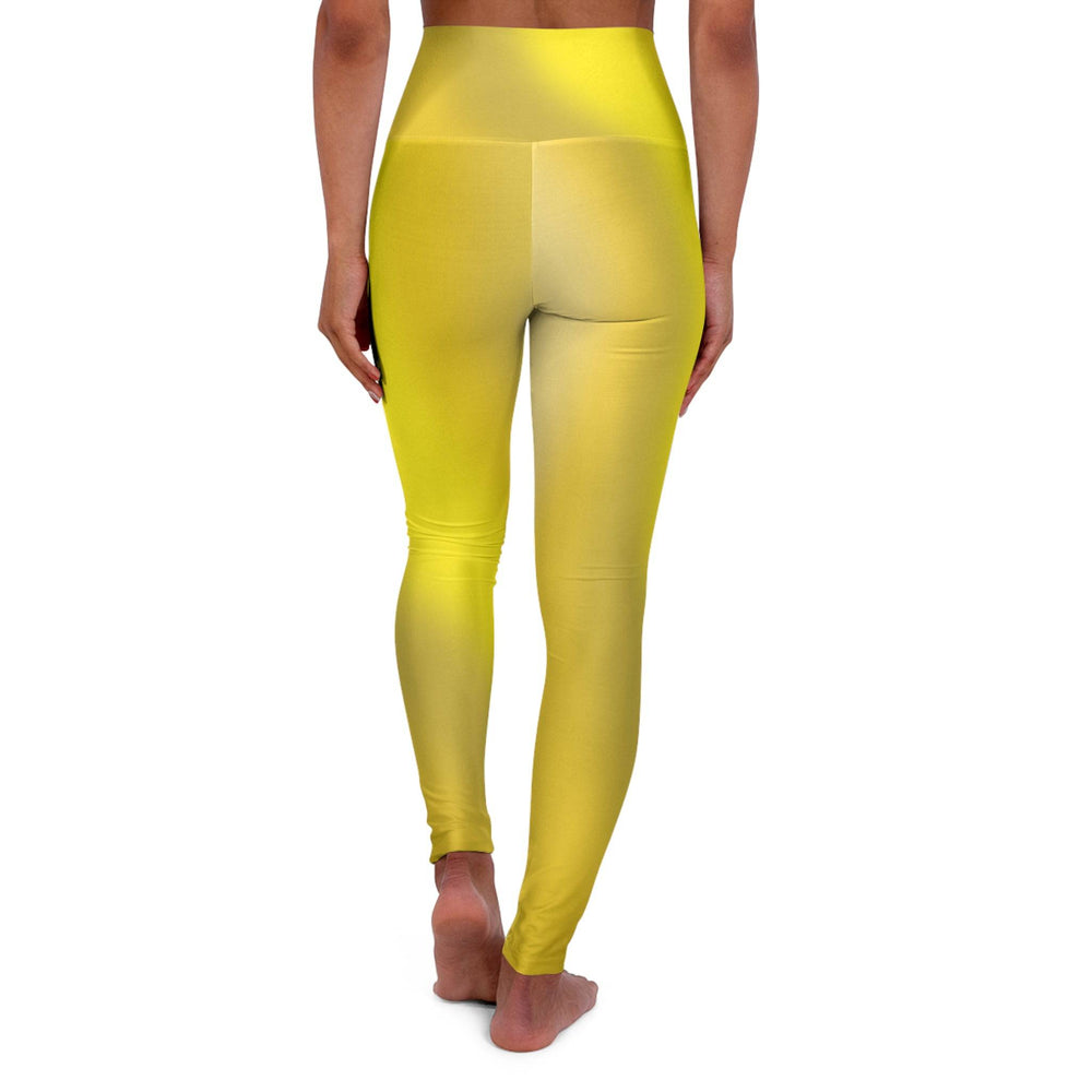 High Waist Yoga Leggings Vibrant Gradient Colored - Yellow