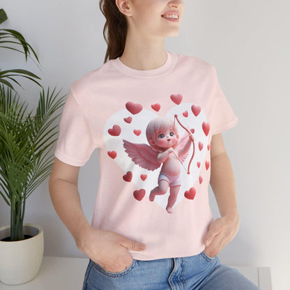 Cupid Love T-Shirt, Valentine's Day Tee For Women, Heart Arrow Shirt, Romantic Unisex Top, Cupid Valentine Shirt - Printspirationz