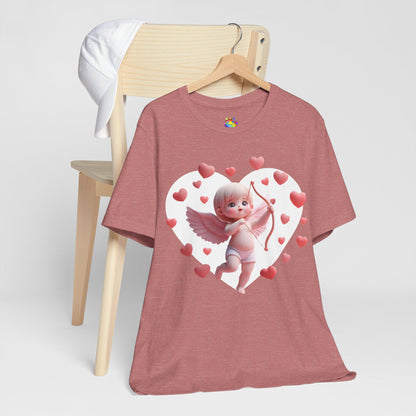 Cupid Love T-Shirt, Valentine's Day Tee For Women, Heart Arrow Shirt, Romantic Unisex Top, Cupid Valentine Shirt - Printspirationz