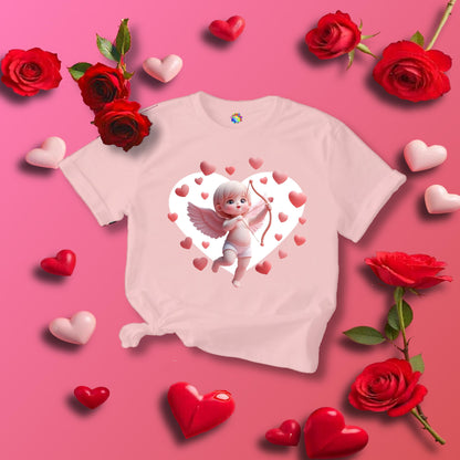 Cupid Love T-Shirt, Valentine's Day Tee For Women, Heart Arrow Shirt, Romantic Unisex Top, Cupid Valentine Shirt - Printspirationz