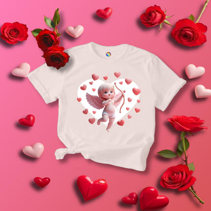 Cupid Love T-Shirt, Valentine's Day Tee For Women, Heart Arrow Shirt, Romantic Unisex Top, Cupid Valentine Shirt - Printspirationz