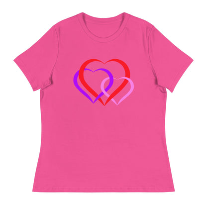 Linked Hearts Design T-Shirt For Women Romantic Tee for Couples Love Tee| Perfect Gift for Women on Valentine's Day - Printspirationz
