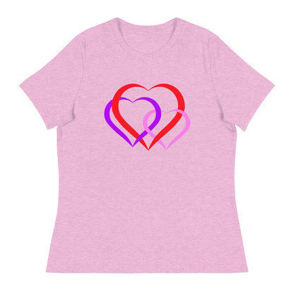 Linked Hearts Design T-Shirt For Women Romantic Tee for Couples Love Tee| Perfect Gift for Women on Valentine's Day - Printspirationz