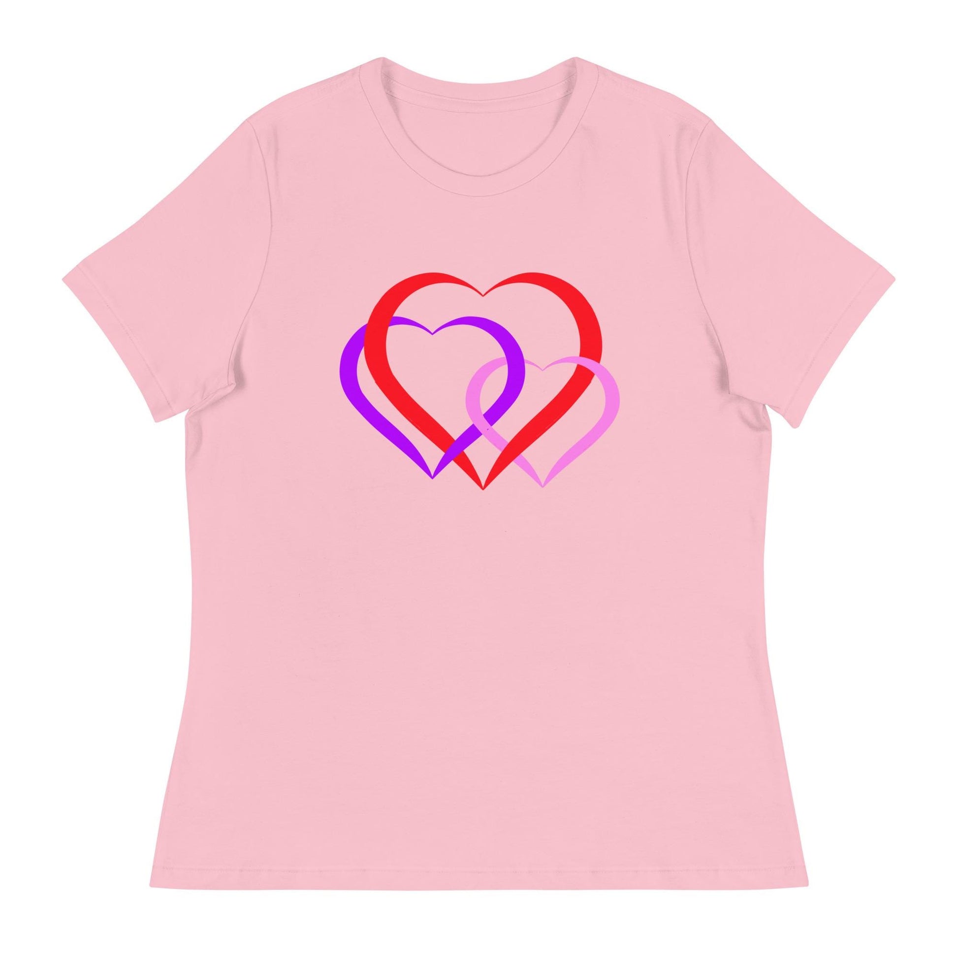 Linked Hearts Design T-Shirt For Women Romantic Tee for Couples Love Tee| Perfect Gift for Women on Valentine's Day - Printspirationz